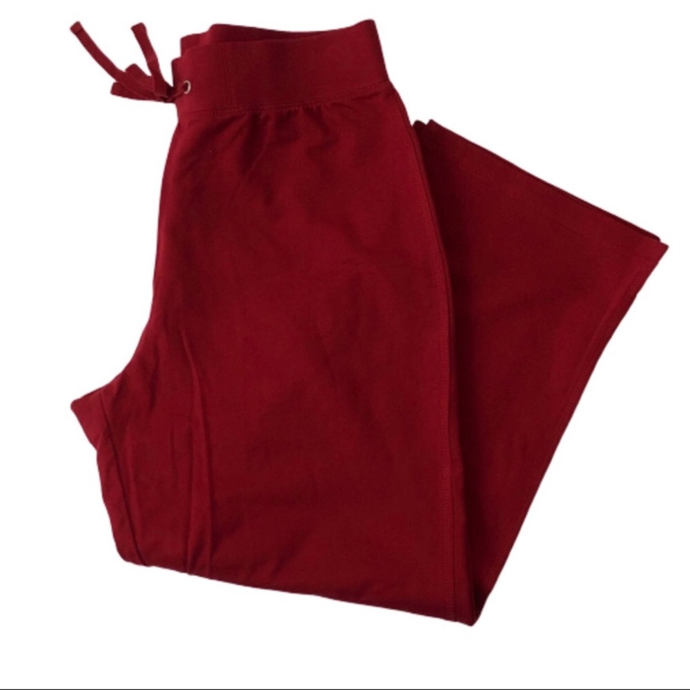 Kim Rogers Crop Wine High Waist Cotton Yoga Pants Small